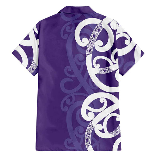 Violet Green Maori Hawaiian Shirt Koru Kowhaiwhai - Aussie Hoodie