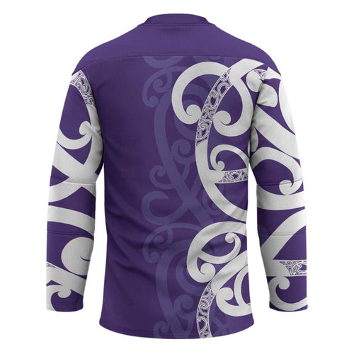Violet Green Maori Hockey Jersey Koru Kowhaiwhai - Aussie Hoodie