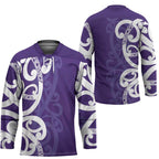 Violet Green Maori Hockey Jersey Koru Kowhaiwhai - Aussie Hoodie