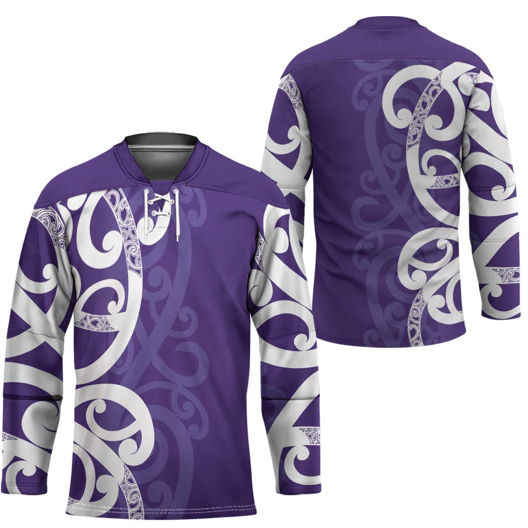 Violet Green Maori Hockey Jersey Koru Kowhaiwhai - Aussie Hoodie