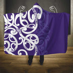 Violet Green Maori Hooded Blanket Koru Kowhaiwhai - Aussie Hoodie
