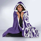 Violet Green Maori Hooded Blanket Koru Kowhaiwhai - Aussie Hoodie