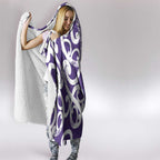 Violet Green Maori Hooded Blanket Koru Kowhaiwhai - Aussie Hoodie
