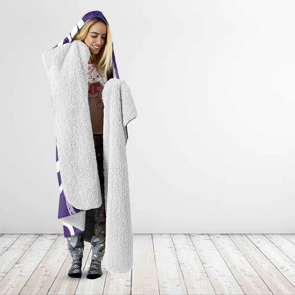 Violet Green Maori Hooded Blanket Koru Kowhaiwhai - Aussie Hoodie
