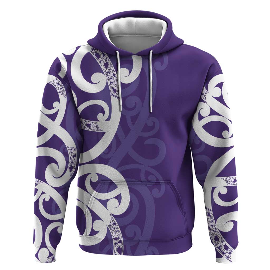 Violet Green Maori Hoodie Koru Kowhaiwhai - Aussie Hoodie