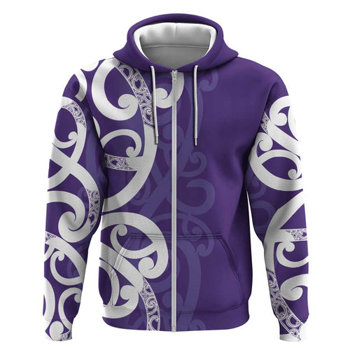 Violet Green Maori Hoodie Koru Kowhaiwhai - Aussie Hoodie