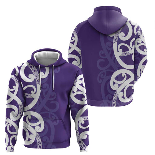 Violet Green Maori Hoodie Koru Kowhaiwhai - Aussie Hoodie