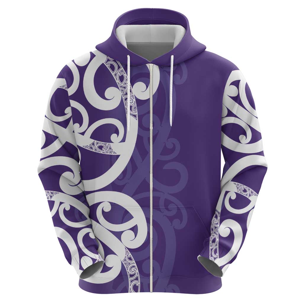 Violet Green Maori Hoodie Koru Kowhaiwhai - Aussie Hoodie