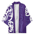 Violet Green Maori Kimono Koru Kowhaiwhai - Aussie Hoodie