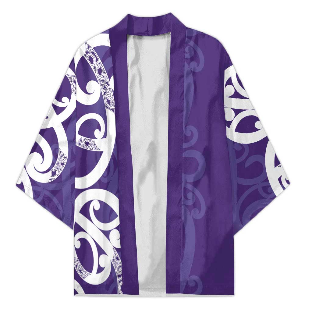 Violet Green Maori Kimono Koru Kowhaiwhai - Aussie Hoodie