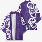 Violet Green Maori Kimono Koru Kowhaiwhai - Aussie Hoodie