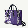 Violet Green Maori Leather Bag Koru Kowhaiwhai - Aussie Hoodie