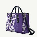 Violet Green Maori Leather Bag Koru Kowhaiwhai - Aussie Hoodie