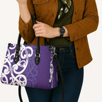 Violet Green Maori Leather Bag Koru Kowhaiwhai - Aussie Hoodie