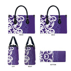 Violet Green Maori Leather Bag Koru Kowhaiwhai - Aussie Hoodie