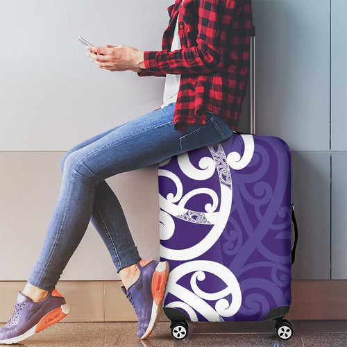 Violet Green Maori Luggage Cover Koru Kowhaiwhai - Aussie Hoodie