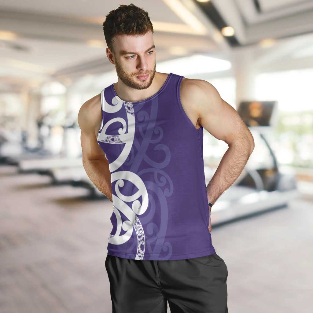 Violet Green Maori Men Tank Top Koru Kowhaiwhai - Aussie Hoodie