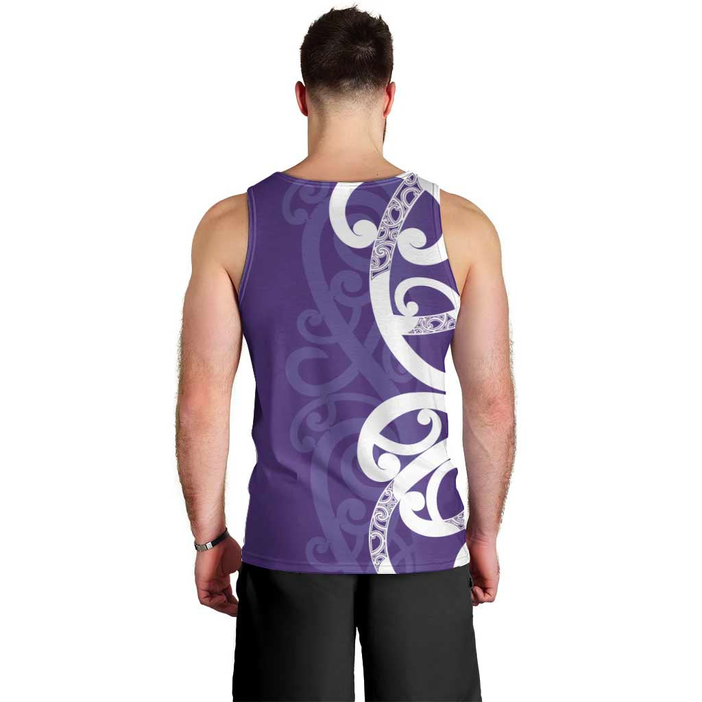 Violet Green Maori Men Tank Top Koru Kowhaiwhai - Aussie Hoodie