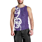 Violet Green Maori Men Tank Top Koru Kowhaiwhai - Aussie Hoodie
