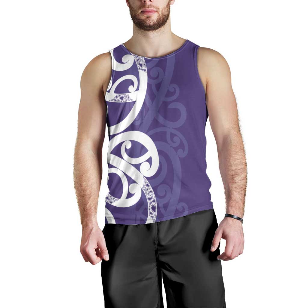 Violet Green Maori Men Tank Top Koru Kowhaiwhai - Aussie Hoodie