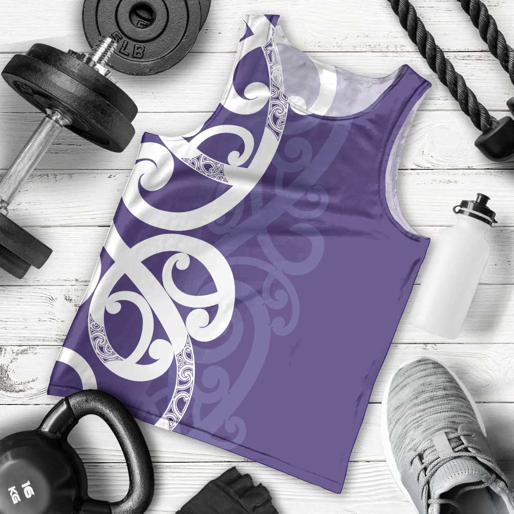 Violet Green Maori Men Tank Top Koru Kowhaiwhai - Aussie Hoodie