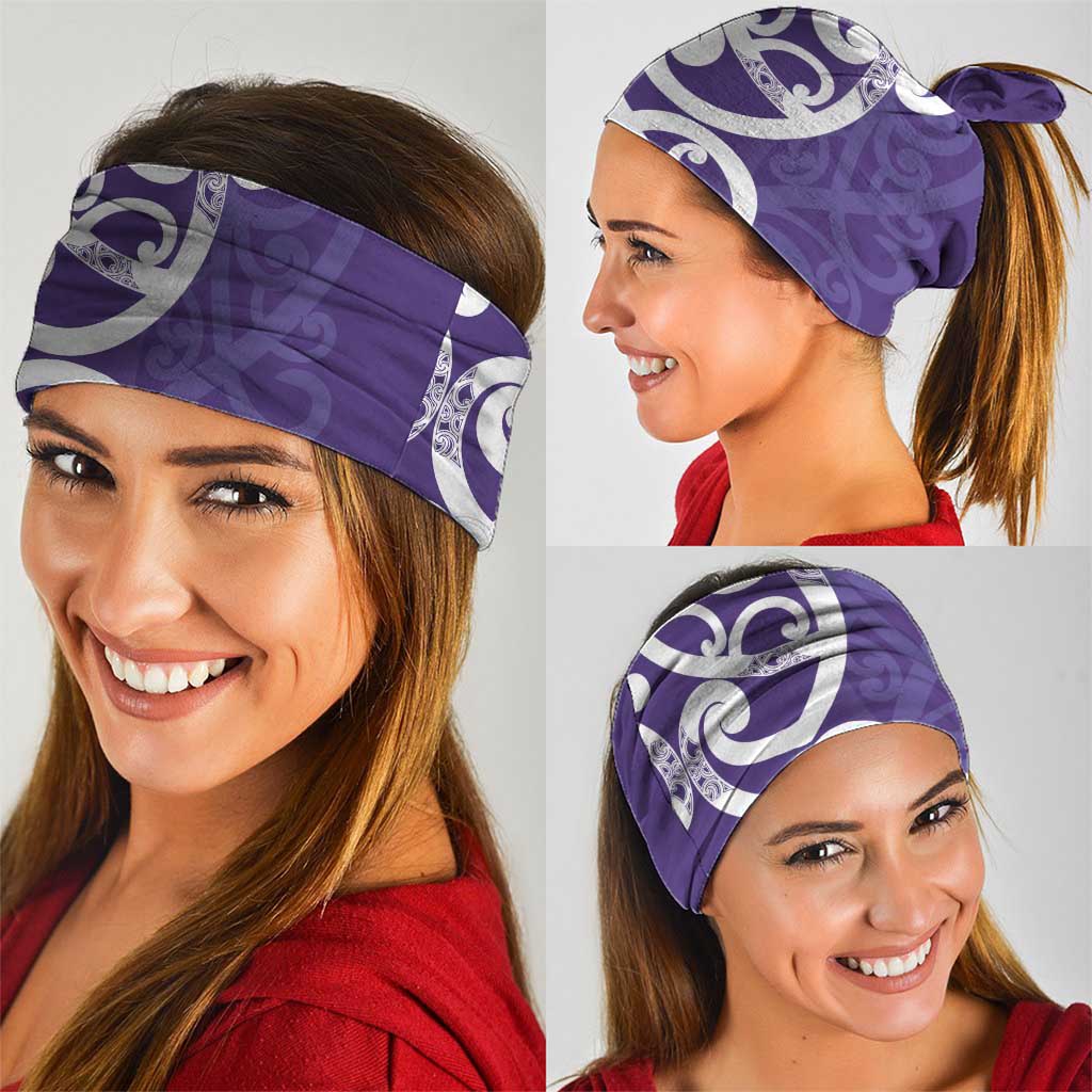 Violet Green Maori Neck Gaiter Koru Kowhaiwhai - Aussie Hoodie