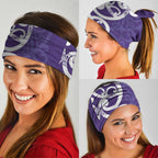 Violet Green Maori Neck Gaiter Koru Kowhaiwhai - Aussie Hoodie