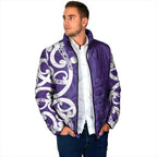 Violet Green Maori Padded Jacket Koru Kowhaiwhai - Aussie Hoodie