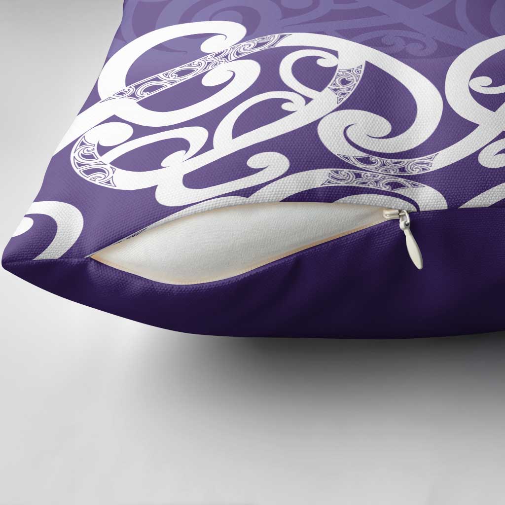 Violet Green Maori Pillow Cover Koru Kowhaiwhai - Aussie Hoodie