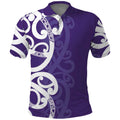 Violet Green Maori Polo Shirt Koru Kowhaiwhai - Aussie Hoodie