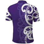 Violet Green Maori Polo Shirt Koru Kowhaiwhai - Aussie Hoodie
