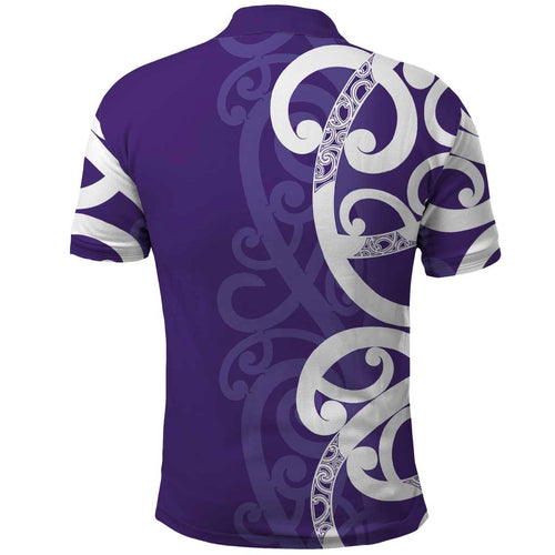 Violet Green Maori Polo Shirt Koru Kowhaiwhai - Aussie Hoodie