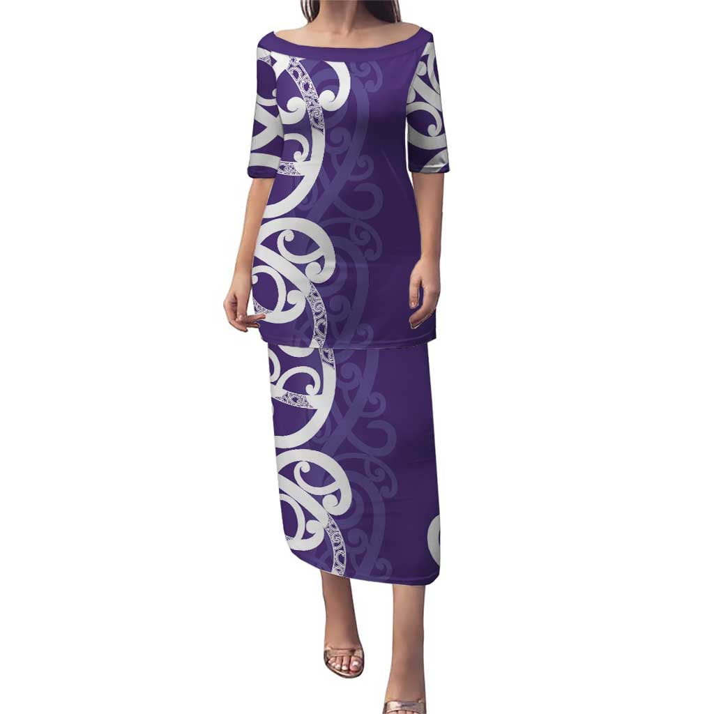 Violet Green Maori Puletasi Koru Kowhaiwhai - Aussie Hoodie