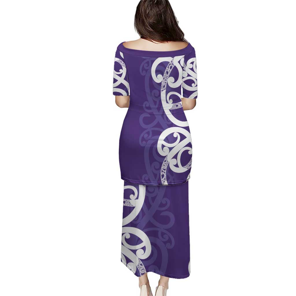 Violet Green Maori Puletasi Koru Kowhaiwhai - Aussie Hoodie