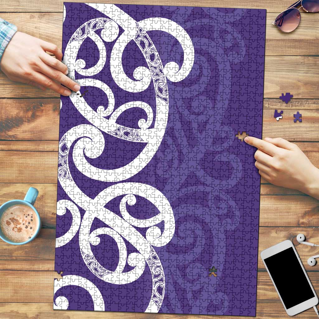 Violet Green Maori Puzzle Koru Kowhaiwhai - Aussie Hoodie