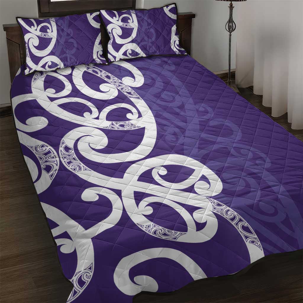 Violet Green Maori Quilt Bed Set Koru Kowhaiwhai - Aussie Hoodie