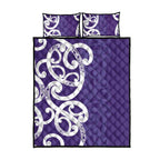 Violet Green Maori Quilt Bed Set Koru Kowhaiwhai - Aussie Hoodie
