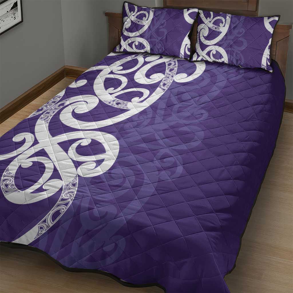 Violet Green Maori Quilt Bed Set Koru Kowhaiwhai - Aussie Hoodie