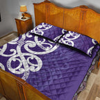 Violet Green Maori Quilt Bed Set Koru Kowhaiwhai - Aussie Hoodie