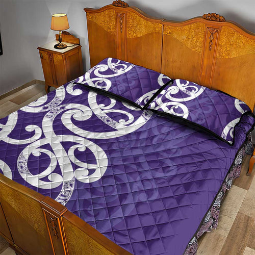 Violet Green Maori Quilt Bed Set Koru Kowhaiwhai - Aussie Hoodie