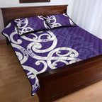Violet Green Maori Quilt Bed Set Koru Kowhaiwhai - Aussie Hoodie
