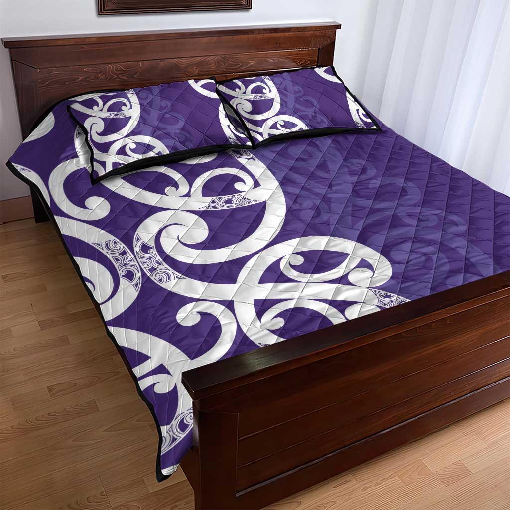 Violet Green Maori Quilt Bed Set Koru Kowhaiwhai - Aussie Hoodie