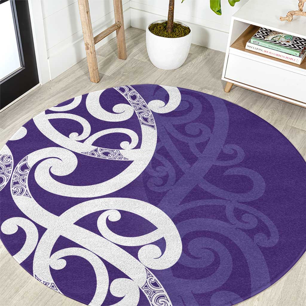 Violet Green Maori Round Carpet Koru Kowhaiwhai - Aussie Hoodie