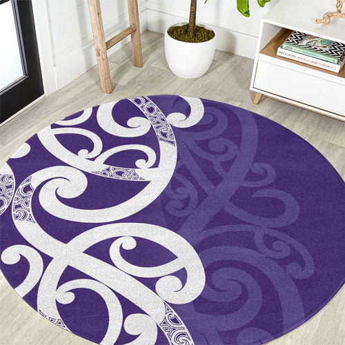 Violet Green Maori Round Carpet Koru Kowhaiwhai - Aussie Hoodie
