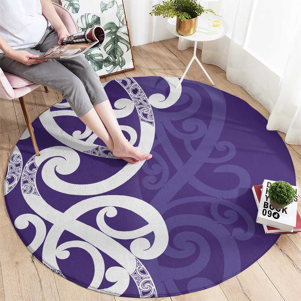 Violet Green Maori Round Carpet Koru Kowhaiwhai - Aussie Hoodie