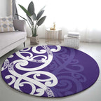 Violet Green Maori Round Carpet Koru Kowhaiwhai - Aussie Hoodie