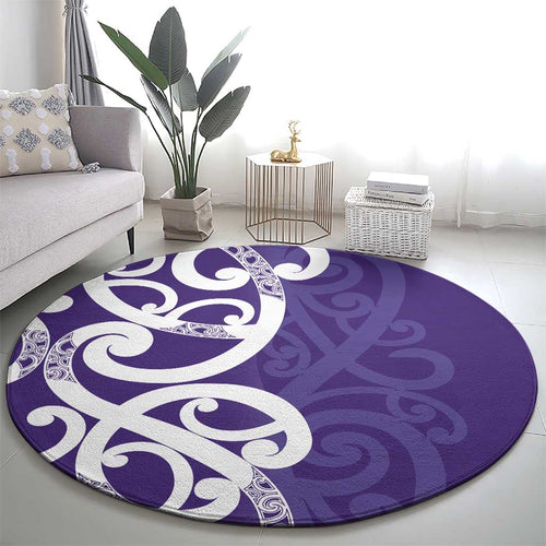 Violet Green Maori Round Carpet Koru Kowhaiwhai - Aussie Hoodie
