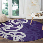 Violet Green Maori Round Carpet Koru Kowhaiwhai - Aussie Hoodie