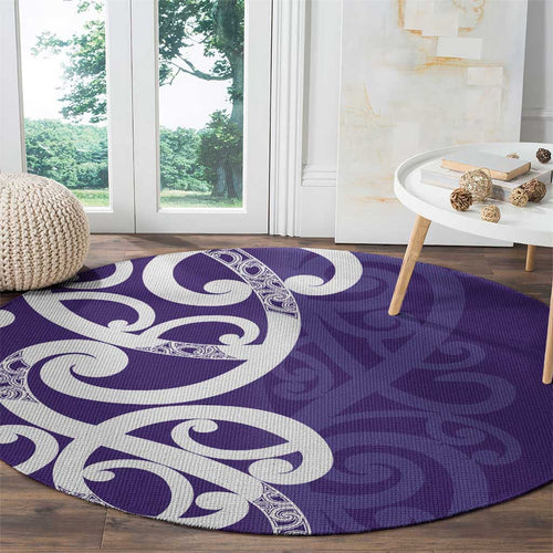 Violet Green Maori Round Carpet Koru Kowhaiwhai - Aussie Hoodie