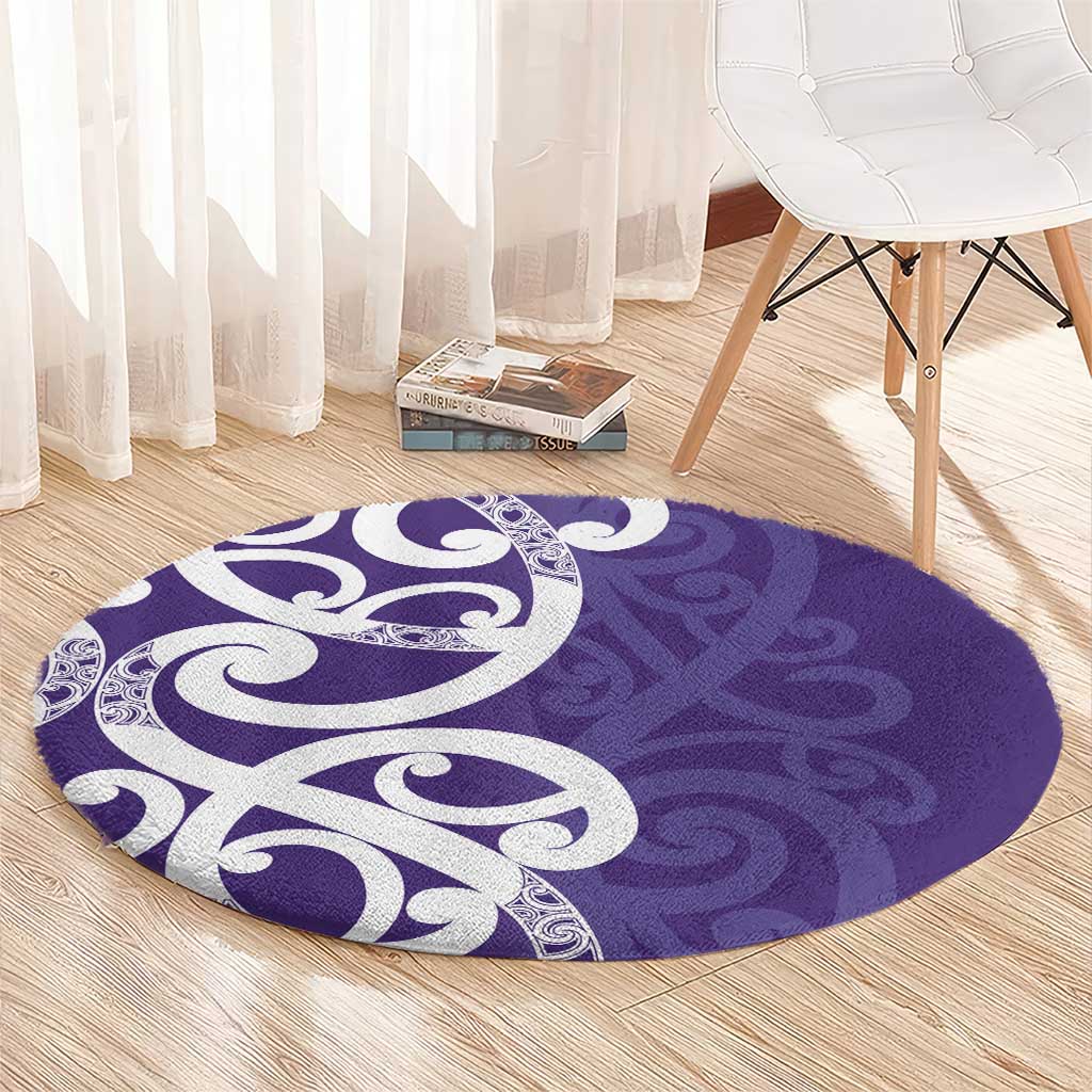 Violet Green Maori Round Carpet Koru Kowhaiwhai - Aussie Hoodie